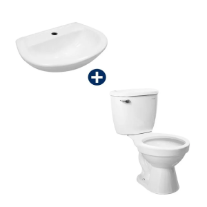 COMBO MEDIO INODORO PUNTA SAL BLANCO Y LAVATORIO ITALGRIF